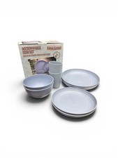 8 Piece Outdoor Dinnerware Set Microwave Safe Camping Plates Bowls Cups New