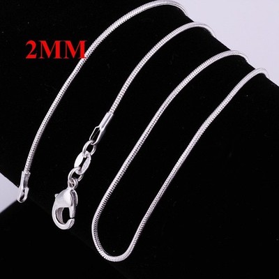 Men&Women's 925 Sterling Silver Tarnish-Free Italian Snake Chain Necklace 16-24*