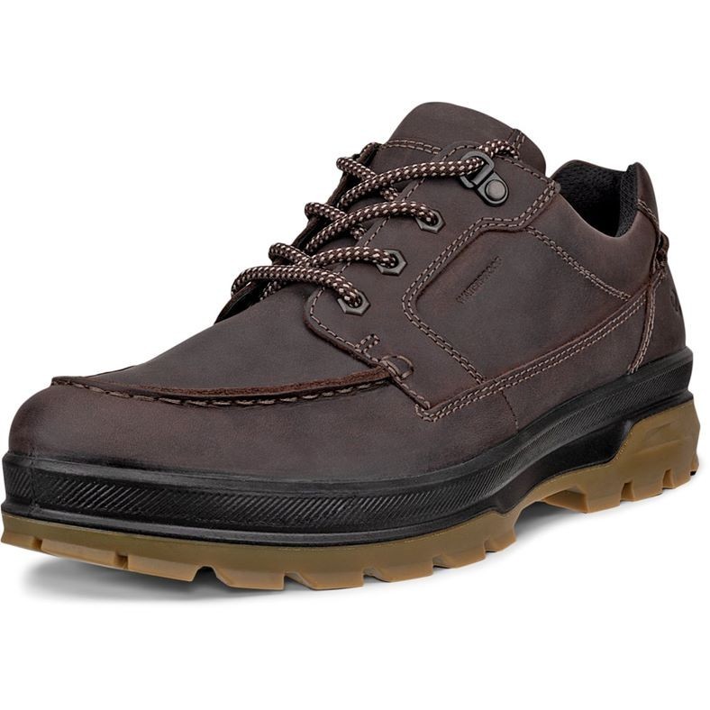Men's Ecco Rugged Track Moc Toe Shoes Waterproof Coffee 838144