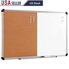 Magnetic Dry Erase Cork Board Combo Wall Mount Office Home Organization 36x24 US