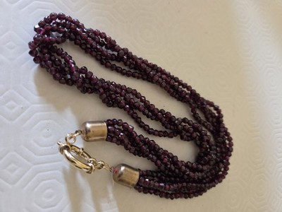 Granat Multifaden Halskette Vintage