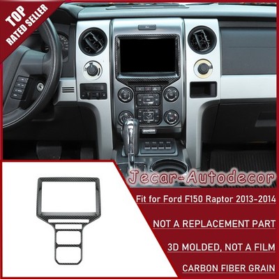 Carbon Fiber Center Console Navigation Cover Trim For Ford F150 Raptor 2013 2014