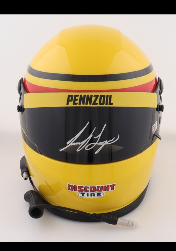 Joey Logano Full Size NASCAR Yellow Pennzoil Discount Tire Helmet Signed w/ COA.