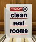 Pure Gas Clean Rest Rooms Flange Sign Double Sided Vintage Style Wall Decor