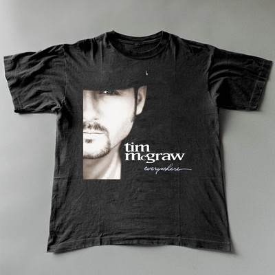 Everywhere - Album by Tim McGraw Black Cotton Shirt size S-5XL TH713