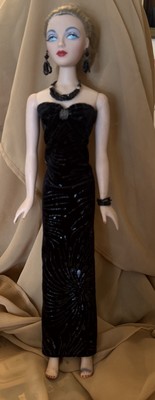 VTG Ashton Drake Collectors Series Gene Doll Black Velvet Print On Print Dress