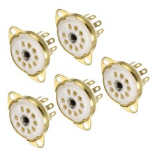 9pin PCB Tube Socket Ceramics, Vacuum Tube Protect Socket White 5pcs  GZC9-C-2-G