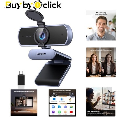 FineCam Lite 4K Webcam mit Mikrofon - 70°FOV und automatischer Lichtkorrektur