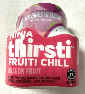 Ninja Thirsti Flavored Water Drops FRUITI CHILL Dragon Fruit - One 2-pk Sealed