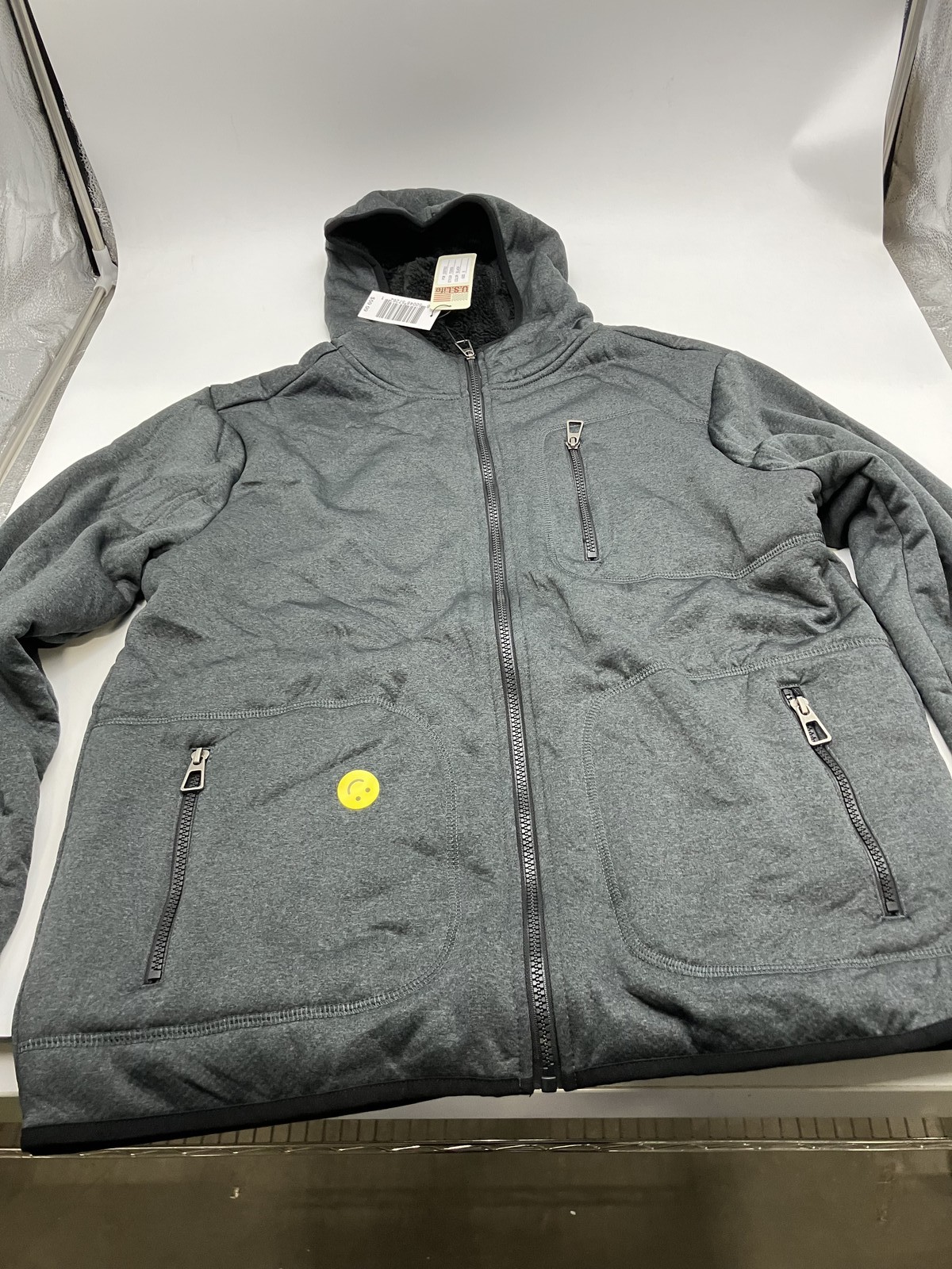 КУРТКА-СВИТЕР U.S. LIFE 732502 - РАЗМЕР: МУЖСКОЙ S - ЧЕРНЫЙ