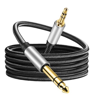 3.5 mm to 6.35 Audio Cable 3Ft, Gold-Plated Terminal Silver 3 ft, 