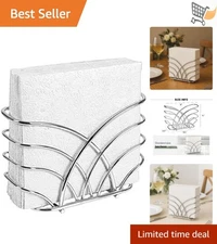 Silver Stainless Steel Napkin Holder for Table Modern Elegant Kitchen Decor