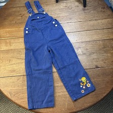 Vintage 2001 Looney Tunes Overalls 5 Tweety Bird Cartoon Denim Floral Embroidery