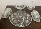 Vintage Anchor Hocking Star Of David Starburst 8 Piece Dish Set