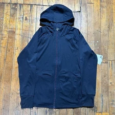 RBX Hoodie Women's Large Black Moisture Wicking Stretch Full Zip Activewear