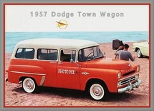 1957 Dodge Town Wagon Truck Toolbox - Refrigerator Magnet 42 Mil