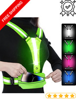 LED Reflective Light up Safety Running Vest for Biking Walking at Night