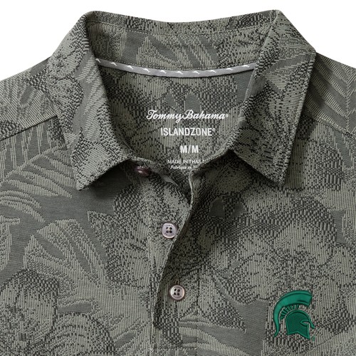 Men's Tommy Bahama Gray Michigan State Spartans Palm Fresco Hibiscus IslandZone- - Picture 2 of 2