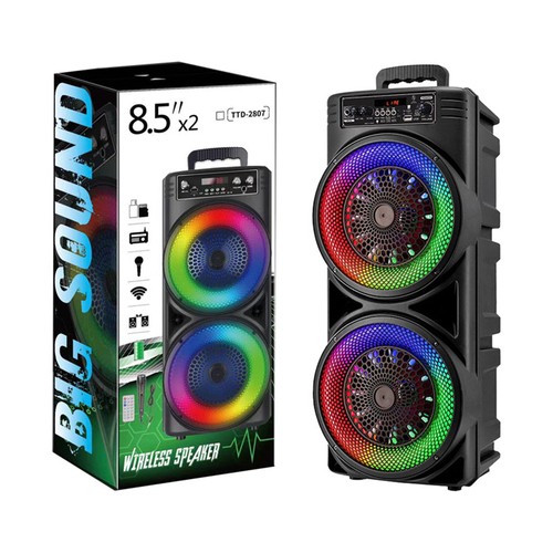 Altoparlante Bluetooth Altoparlante Portatile Doppio Subwoofer Bassi Pesanti per Festa Esterno - Foto 21 di 22