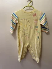 VTG Y2K Baby Looney Tunes Warner Bro 6-9 Months Outfit Tweety Bird Yellow Pastel