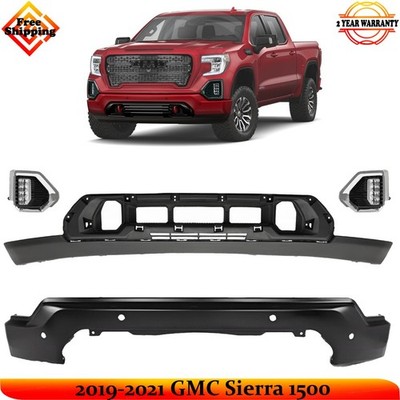Front Bumper Face Bar Paintable & Lower Valance For 2019-2021 GMC Sierra 1500