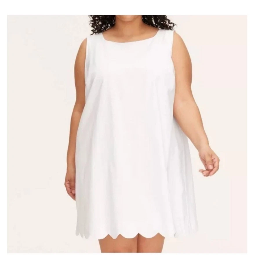 Abito tubino Kate spade x target bianco cotone orlo smerlato taglia 1XL nuovo con etichetta