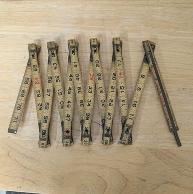 VINTAGE Lufkin X46 Extension Rule 72 Inch Folding Wood Carpenters Ruler