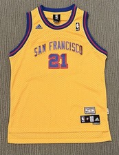 Adidas Golden State Warriors Ronny Turiaf Youth Yellow HWC Swingman Jersey L