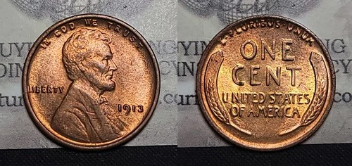 1913 P Lincoln Wheat Cent 1C Choice BU Nice Color
