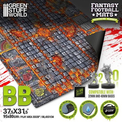 Green Stuff World Fantasy Football Neoprene Mat - Hellcore Pitch (80x95cm)