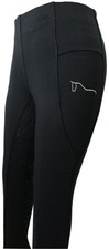 Kinder Reitleggings Silikon Vollbesatz Schwarz 128 Neu