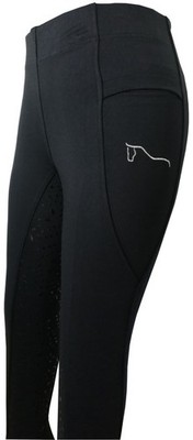 Kinder Reitleggings Silikon Vollbesatz Schwarz 128 Neu