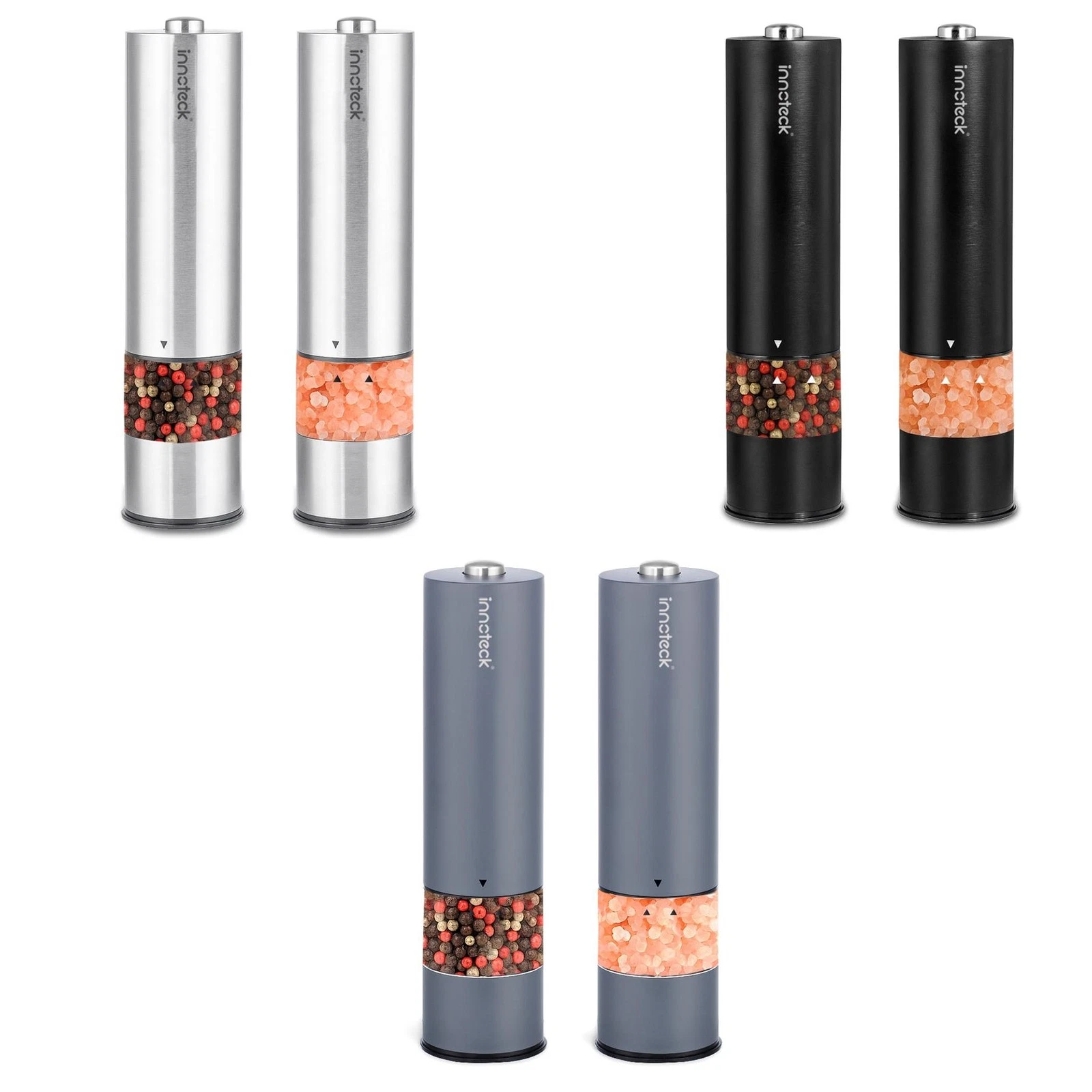 Innoteck Salt and Pepper Grinder Mill Set Battery Operated LED Light One Touch
Opens in a new window