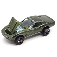 Hot Wheels Redline Custom Corvette 1967 Olive Brown Grey Int. Made In USA