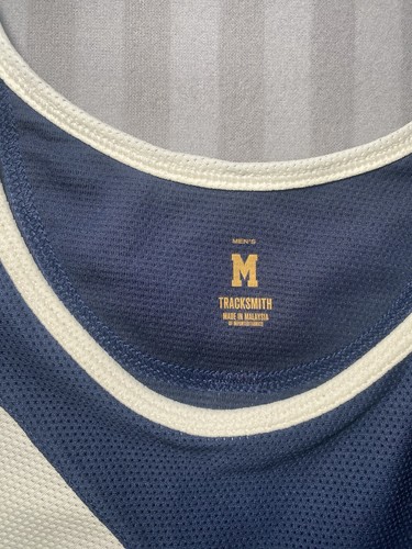 Tracksmith Racing Singlet MT214 M Navy/Ivory SS22 Mesh Performance Top - Picture 3 of 9