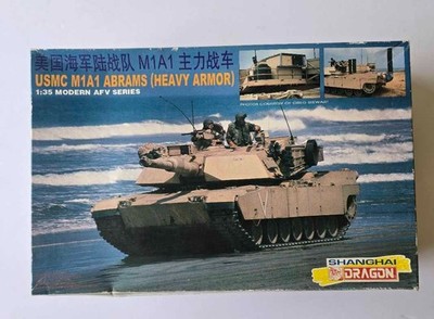 Shanghai Dragon USMC M1A1 Abrams (Heavy Armor) Tank 1:35  Kit 3531 ~ Open Box