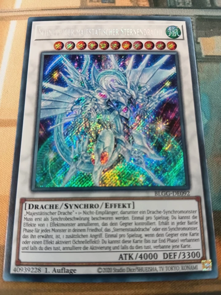 Schnuppiger majestätischer Sternendrache BLGG-DE092 Secret Rare DE NM Yugioh - Bild 1 von 1