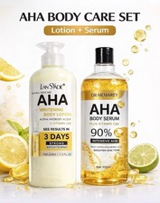 AHA Body Care Set Lotion  Serum 500ml  Vitamin C  E  Body Skincare Bundle