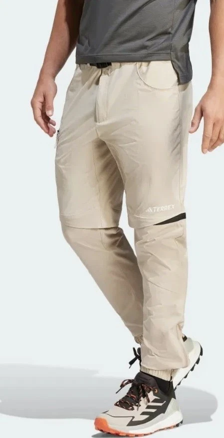 adidas Terrex Utility Zip Off 2-in-1 Stretch Khaki Hiking Trail Pants Mens XL