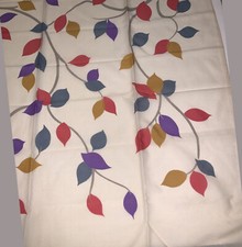 Vintage Ivory Scarf Tulip Design Made in Japan 100 Rayon 29"
