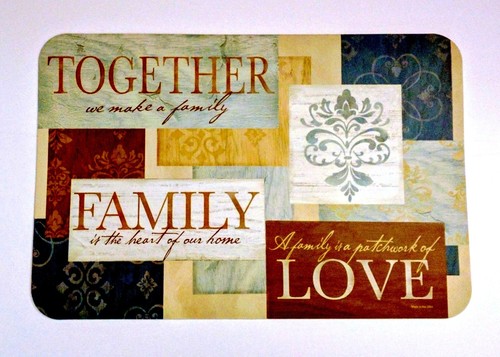 1 SET 4 PLACEMATS NAPPERON TOGETHER, FAMILY, LOVE 6 PCS - Picture 2 of 3