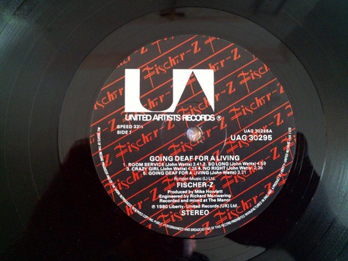 Fischer-Z Going Deaf For A Living LP United Artists UAG 30295 1980 C/W inner - Picture 5 of 6