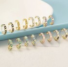 Beautiful 18k Gold Plated Pink Evil Eye Small Hoop Earrings! — photo 4