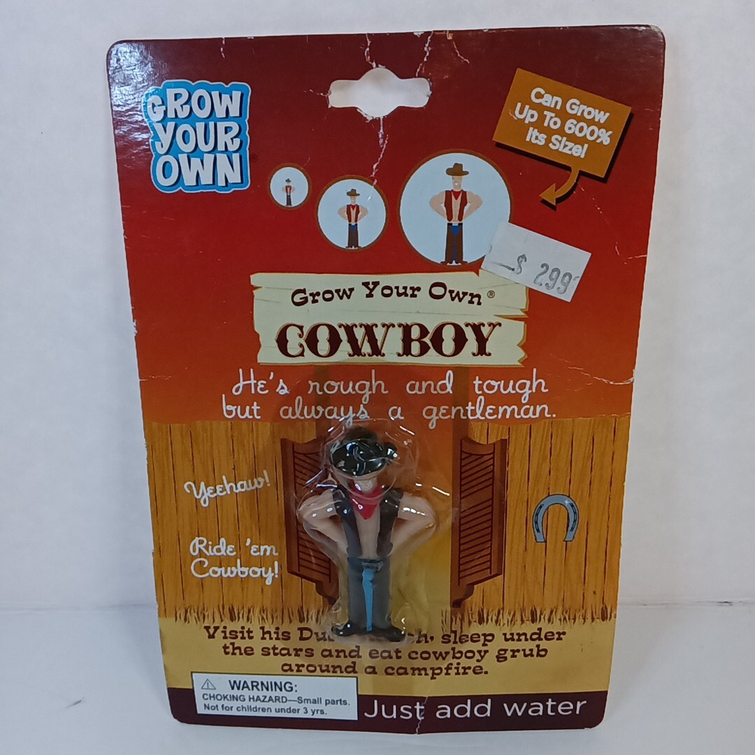 New 2008 Grown Your Own Cowboy Toy Can Grow Up To 600% It's 