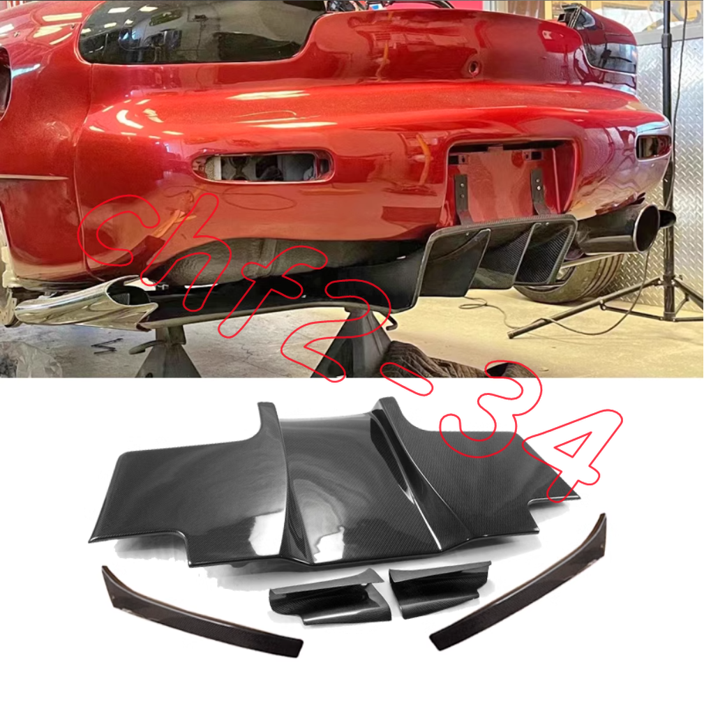 92-97 Real Carbon Fiber RE-GT style Rear Bumper Diffuser Lip For