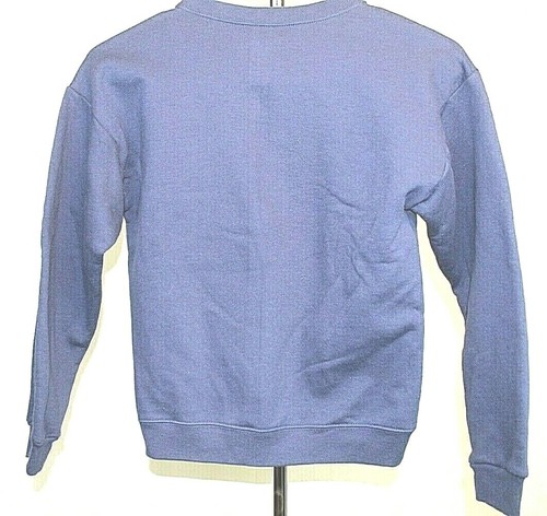 HANES girls sweatshirt star pattern embellished blue 7/8 M new excellent conditi - Picture 4 of 4