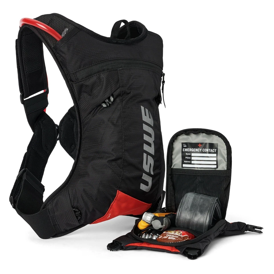 USWE MTB Hydro 3L Hydration Pack w/2.0L/ 70oz Bladder Cycling MTB Gravel Red - Image 3 of 4