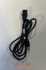 Lot of 50 3-Prong Standard 6ft Computer HDTV Monitor Printer Power Cord Cable