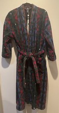 Vintage SURREY Belted Mens Robe, Aztec Design, Heavy Terry Cloth, One Size