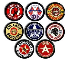 Vintage Gas Station Sign Cabinet Knobs Motor Oil Ad Garage Drawer Pull Handles